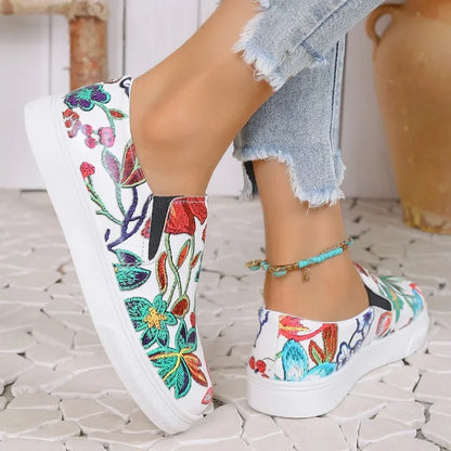 Verona™️ Embroidered Floral Slip-On Sneakers