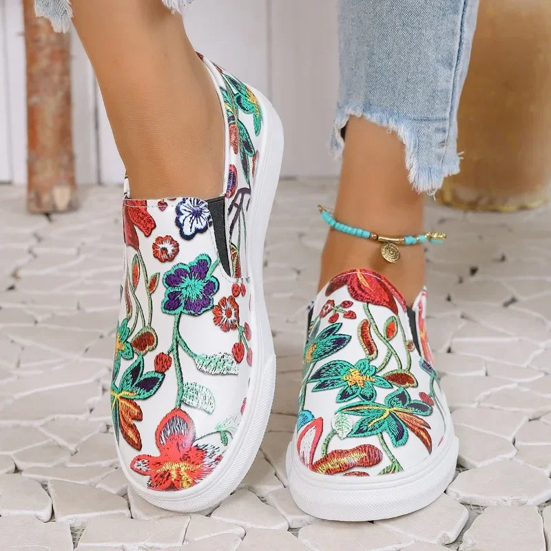 Verona™️ Embroidered Floral Slip-On Sneakers