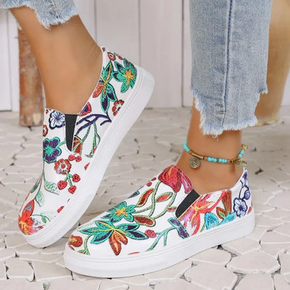 Verona™️ Embroidered Floral Slip-On Sneakers