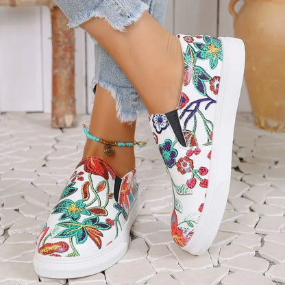 Verona™️ Embroidered Floral Slip-On Sneakers