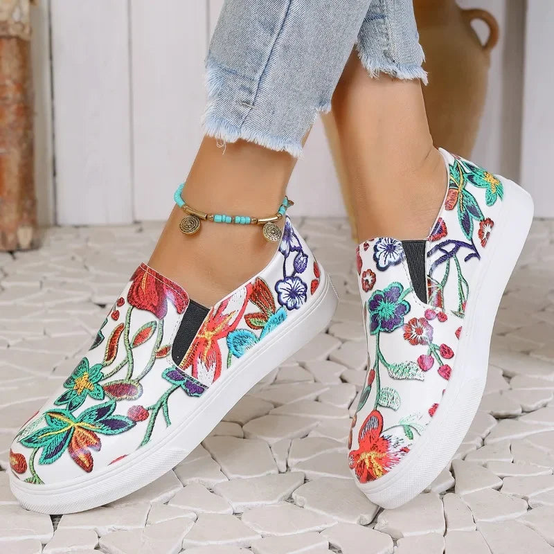 Verona™️ Embroidered Floral Slip-On Sneakers